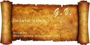 Geleta Vince névjegykártya